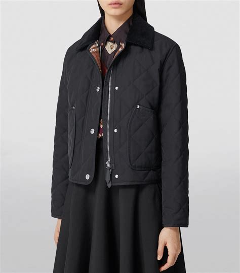 Cropped Check Quilted Barn Jacket in Grain 